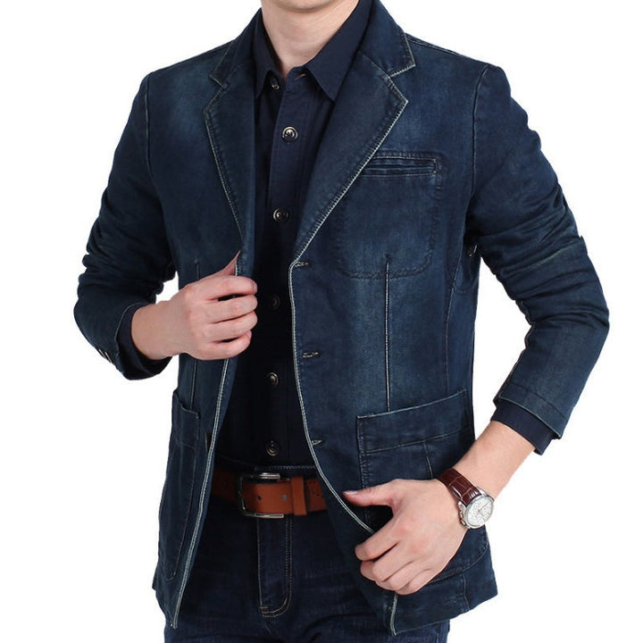 Chaqueta Blazer Moderna Lavada Para Hombre | Bolsillos Delanteros