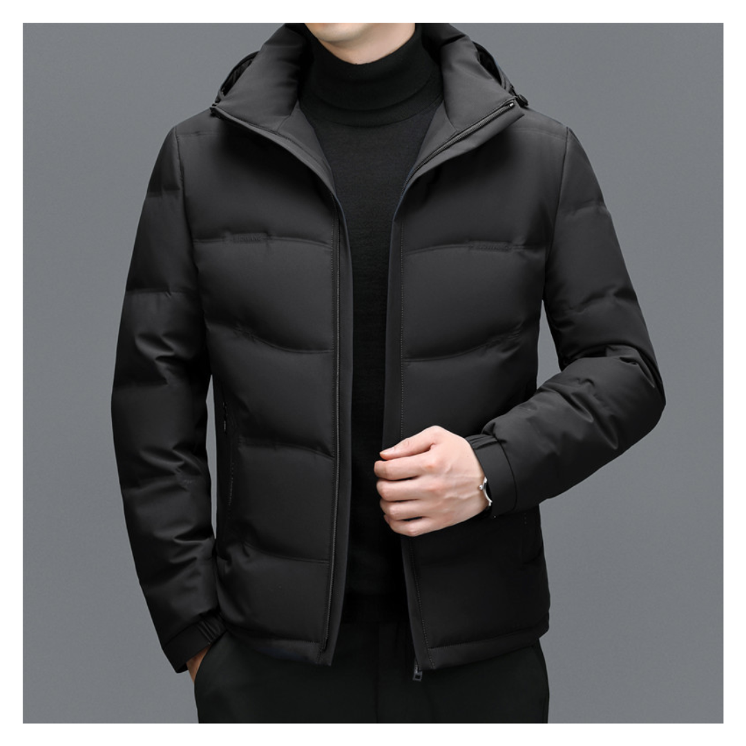 Chaqueta Acolchada Con Cuello Alto Para Hombre | Con Capucha
