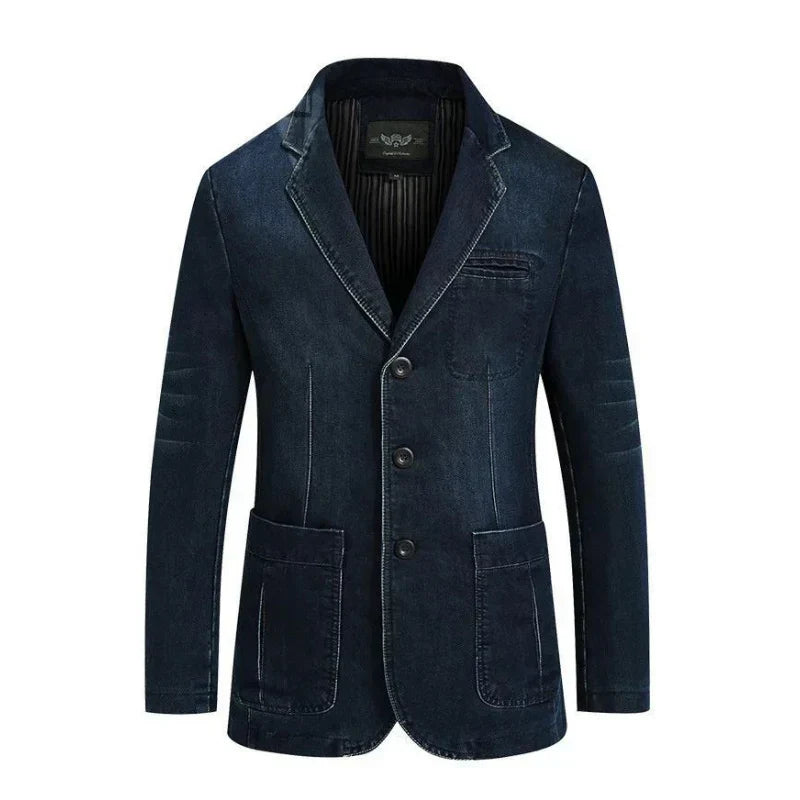 Chaqueta Blazer Moderna Lavada Para Hombre | Bolsillos Delanteros