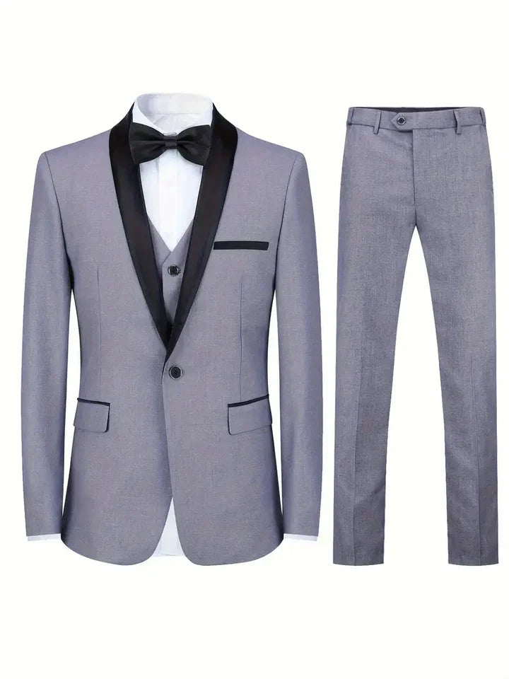 Traje Formal De Tres Piezas Para Invitados A Bodas | Botón Único