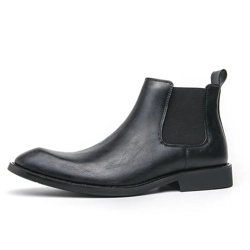 Botines De Tacón Bajo Para Hombre | Cremallera Lateral
