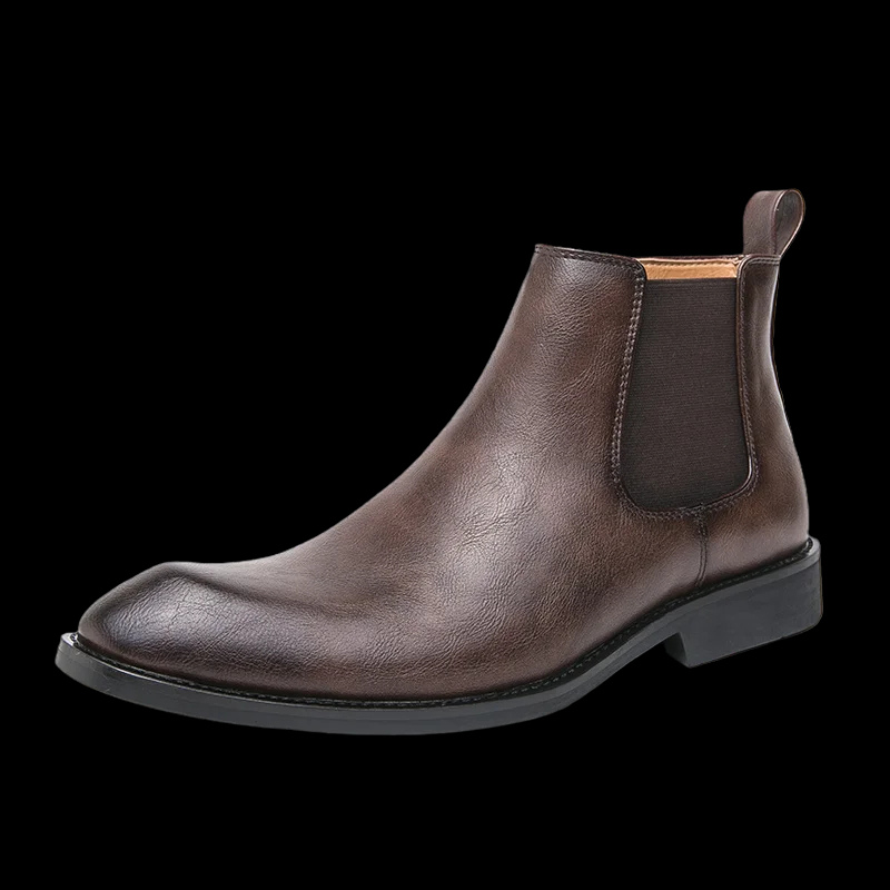 Botines De Tacón Bajo Para Hombre | Cremallera Lateral