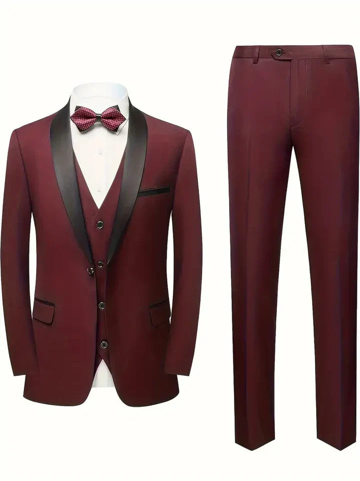 Traje Formal De Tres Piezas Para Invitados A Bodas | Botón Único