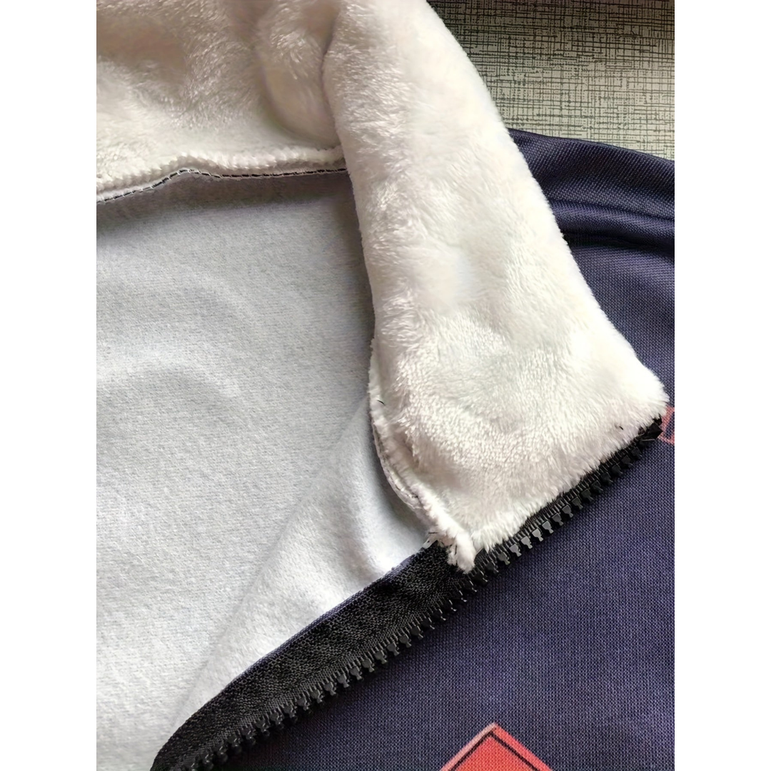 Jersey Estampado Con Bolsillo Canguro Para Hombre | Cálido