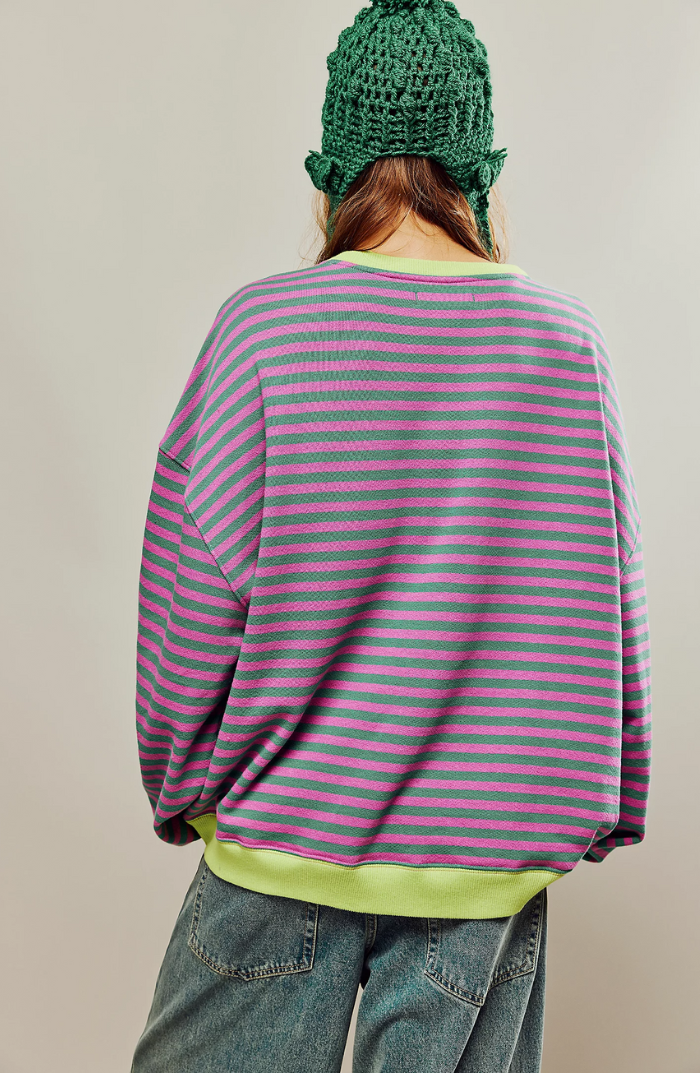 Sudadera De Rayas Para Mujer | Sobredimensionado