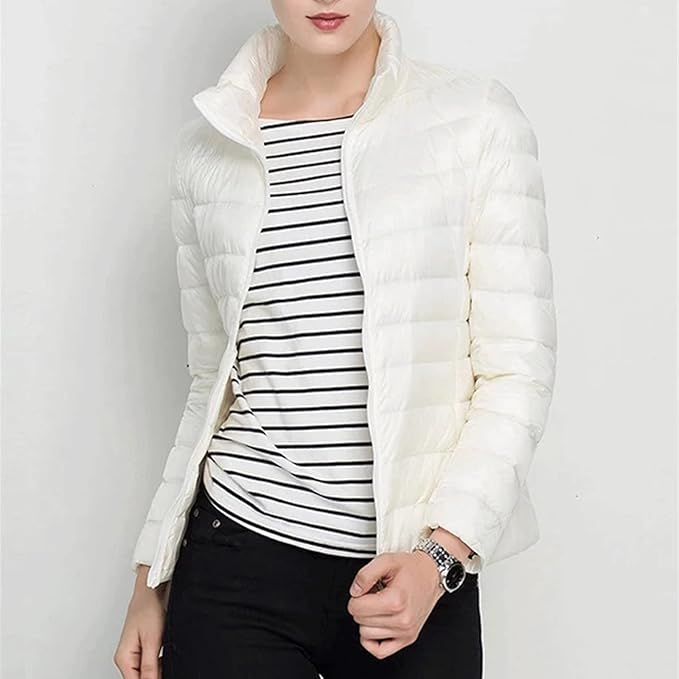 Chaqueta De Manga Larga Con Cremallera Para Mujer | Abrigada