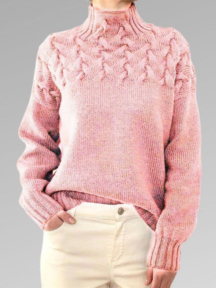 Jersey De Invierno Cálido De Punto Para Mujer | Mangas Acanaladas