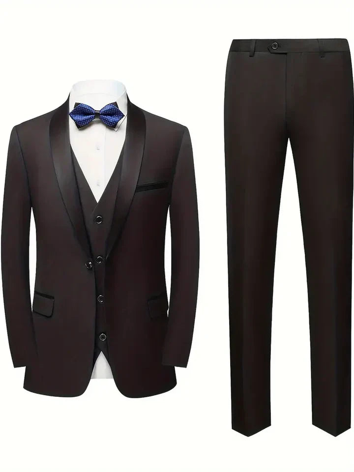Traje Formal De Tres Piezas Para Invitados A Bodas | Botón Único