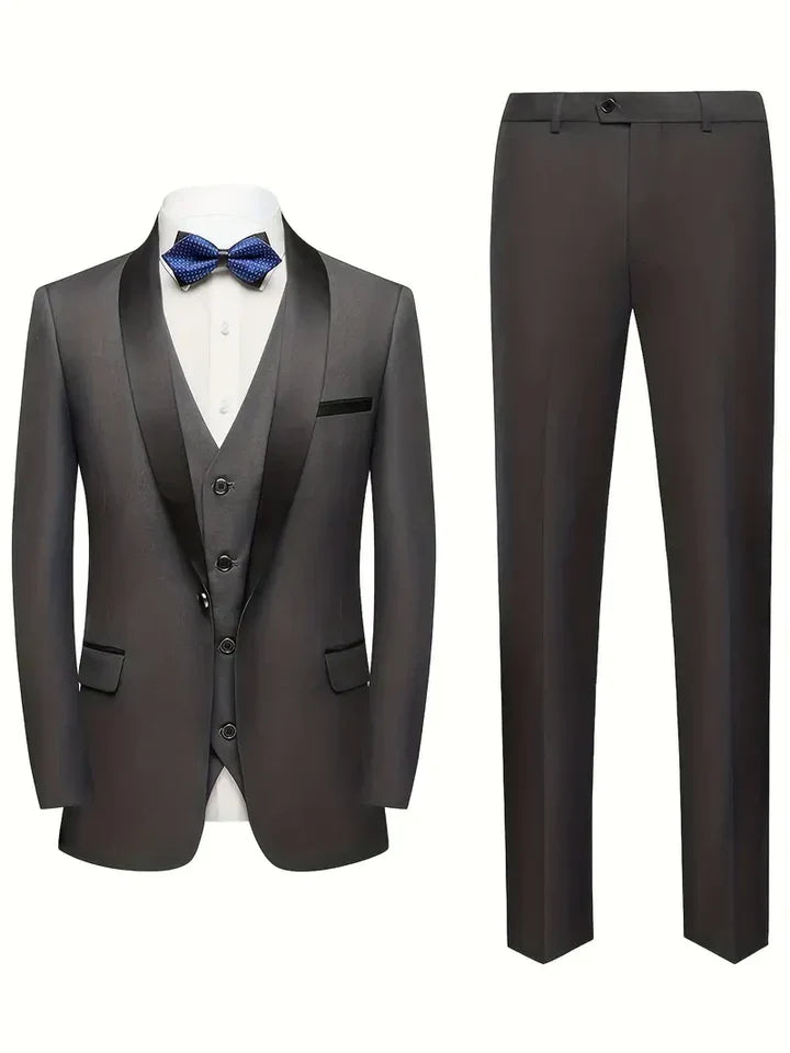 Traje Formal De Tres Piezas Para Invitados A Bodas | Botón Único