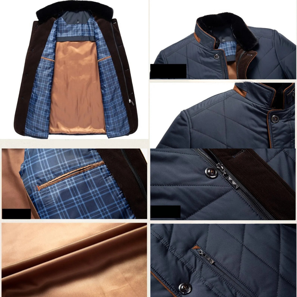 Chaqueta Cálida Con Cuello Alto Para Hombre | Invierno