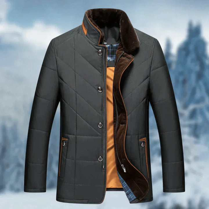 Chaqueta Cálida Con Cuello Alto Para Hombre | Invierno