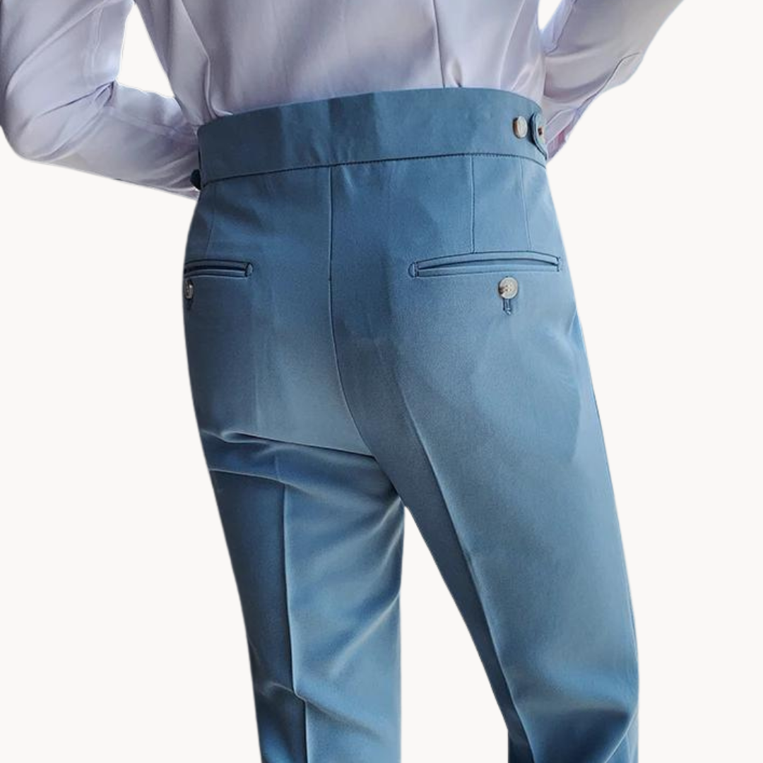 Pantalones De Vestir De Cintura Alta Plisados Para Hombre | Cómodo