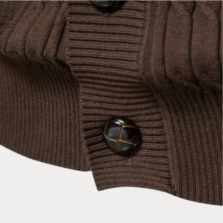 Cárdigan De Punto Con Botones Para Hombre | Cálido
