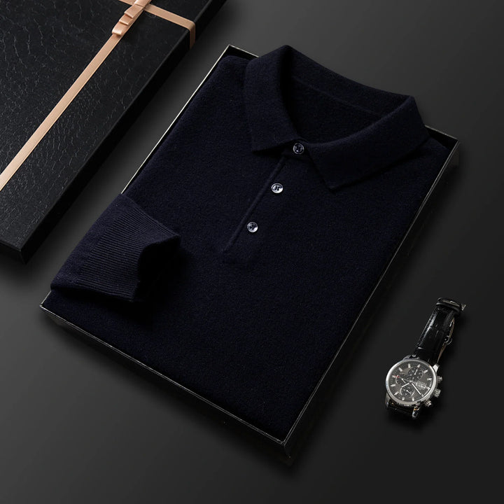 Jersey Tipo Polo De Punto Para Hombre | Manga Larga