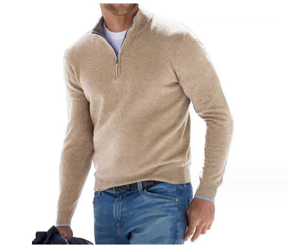 Jersey De Punto Con Media Cremallera Para Hombre | Mangas Largas