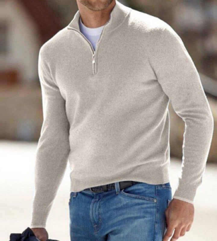 Jersey De Punto Con Media Cremallera Para Hombre | Mangas Largas