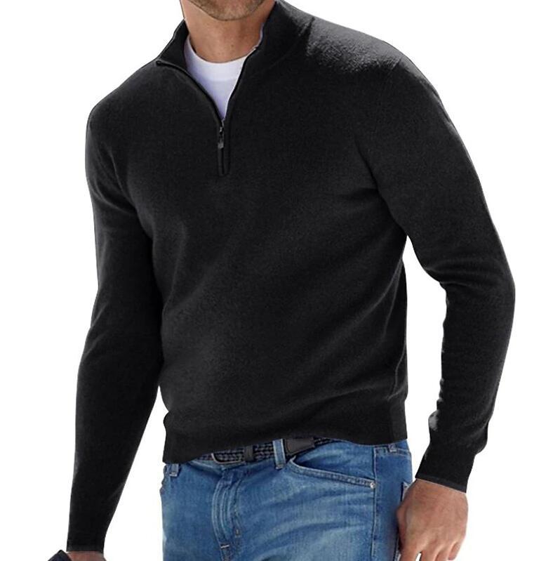 Jersey De Punto Con Media Cremallera Para Hombre | Mangas Largas