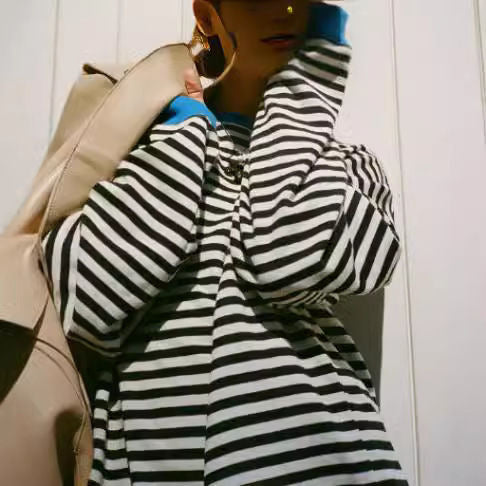 Sudadera De Rayas Para Mujer | Sobredimensionado