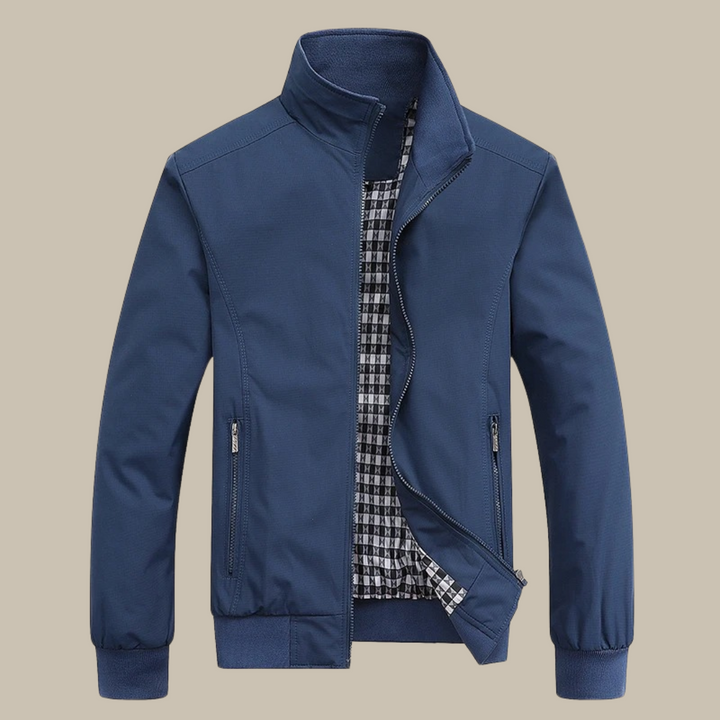 Chaqueta Informal Con Cremallera Para Hombre | Cuello Alto