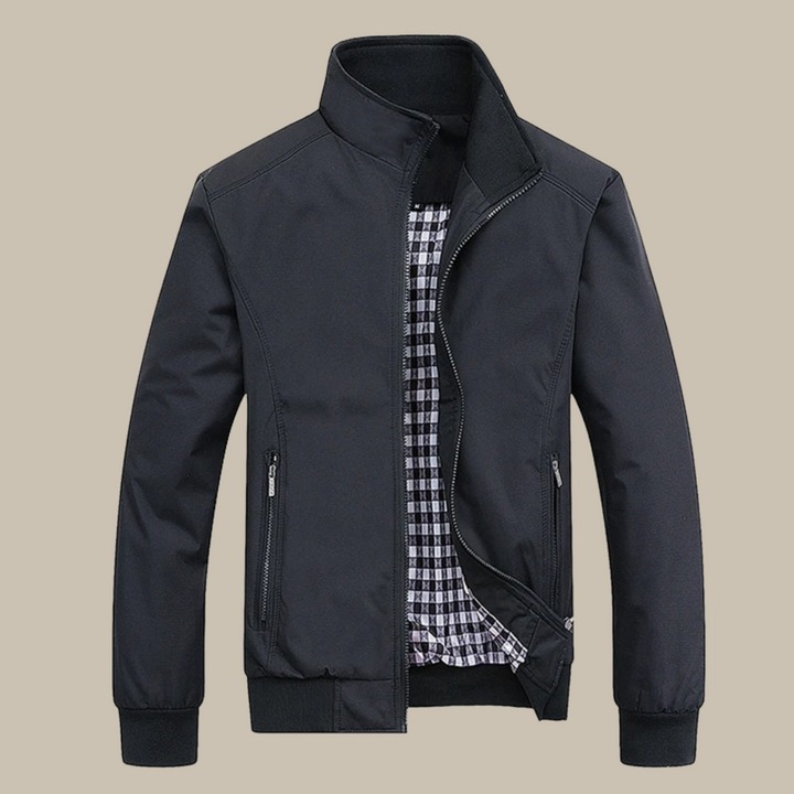 Chaqueta Informal Con Cremallera Para Hombre | Cuello Alto