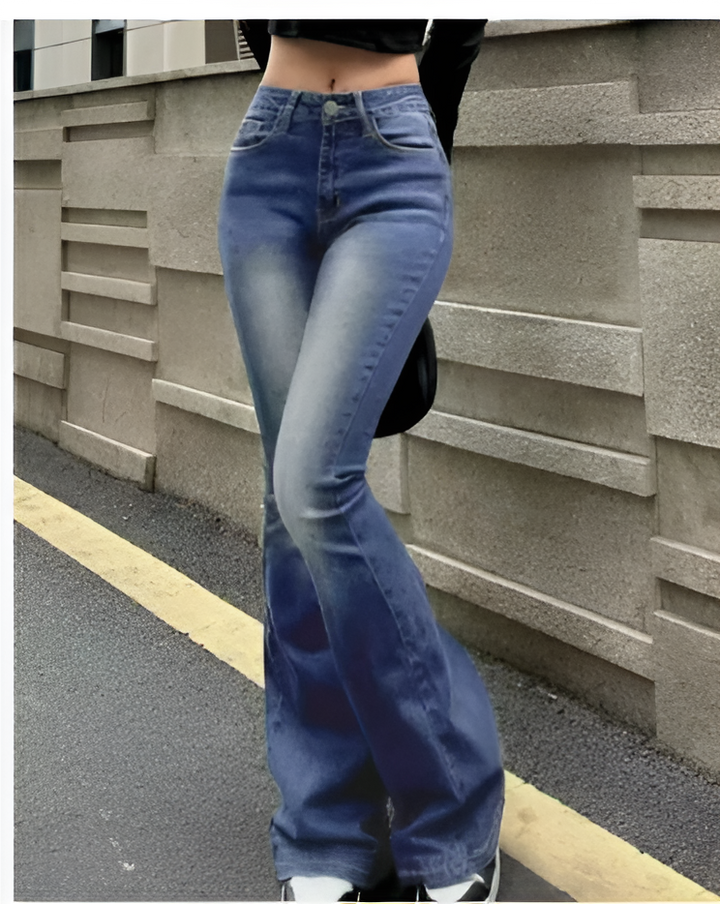 Vaqueros Acampanados De Cintura Alta Para Mujer | Corte Ajustado