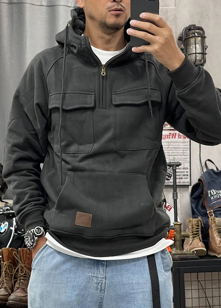 Sudadera Con Capucha Para Hombre | Media Cremallera