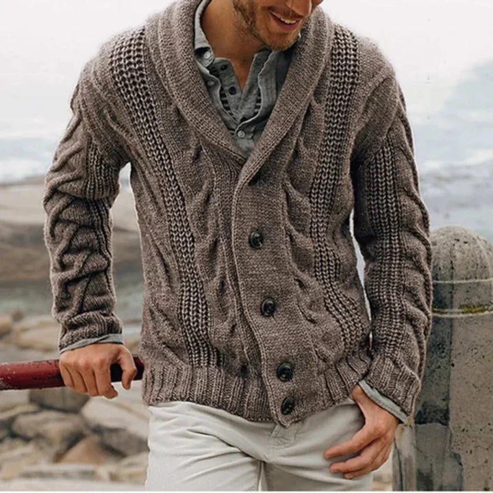 Cárdigan De Invierno Con Botones Para Hombre | De Punto