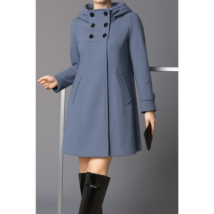 Abrigo Con Capucha Y Bolsillos Delanteros Para Mujer | Invierno