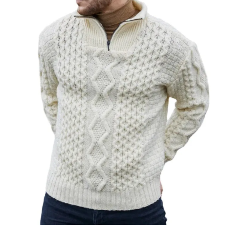 Ciepła bluza z półzamkiem dla mężczyzn | Teksturowana
