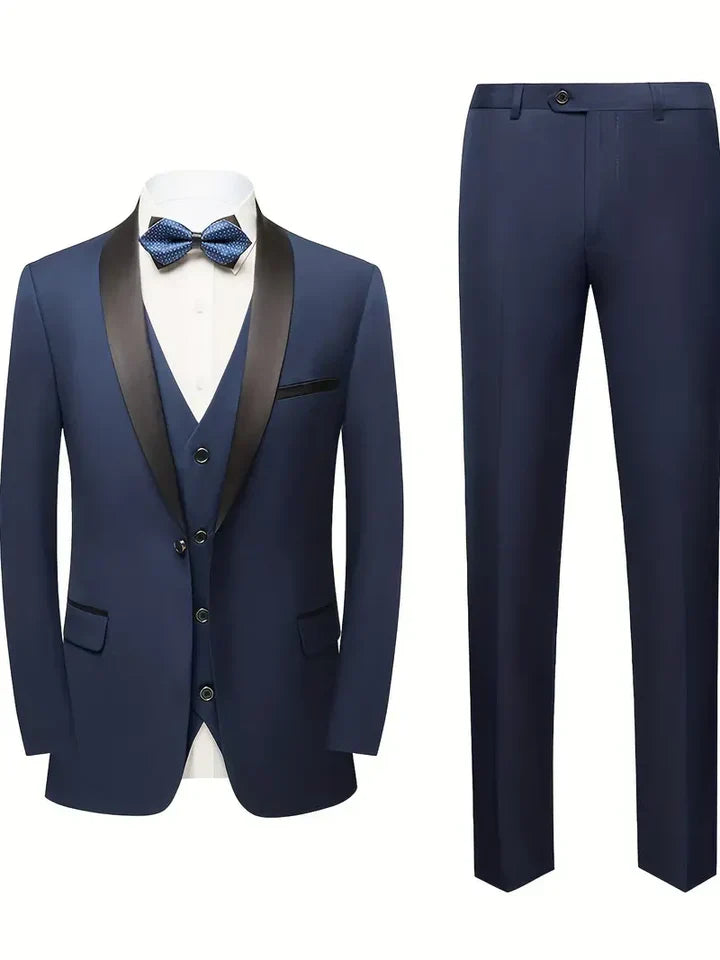 Traje Formal De Tres Piezas Para Invitados A Bodas | Botón Único