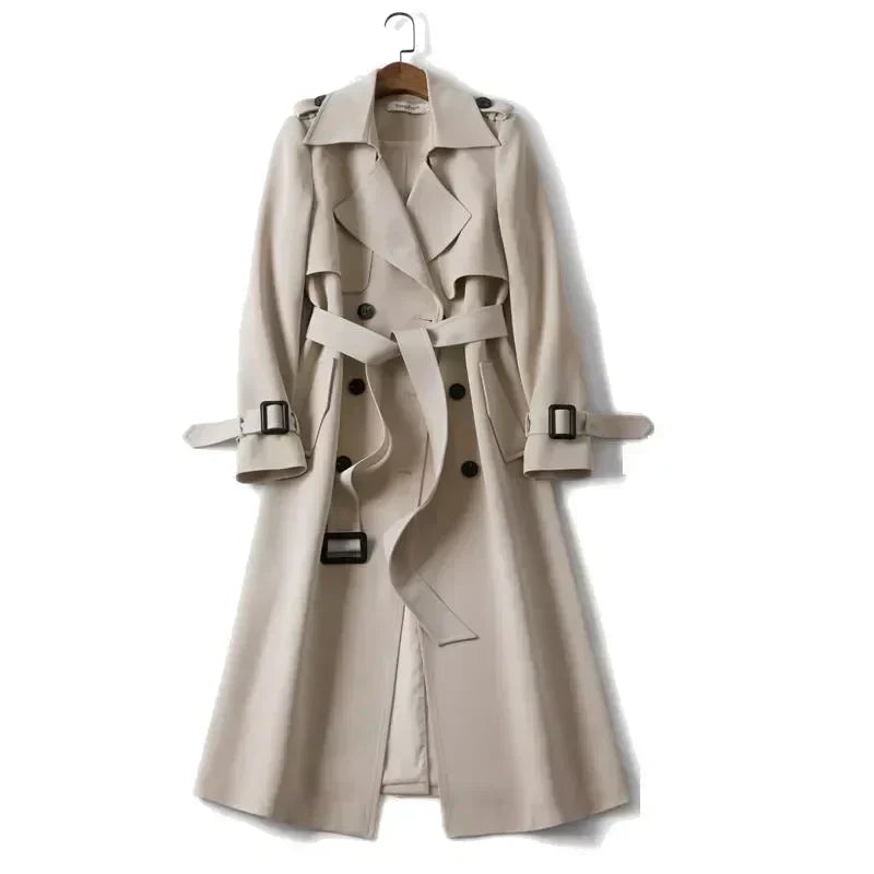 Abrigo Largo Tipo Trench Para Mujer | Doble Botonadura