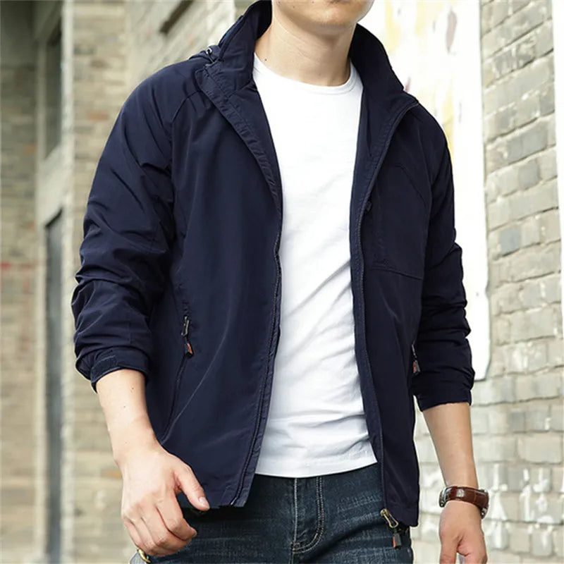 Chaqueta Informal De Manga Larga Para Hombre | Con Cremallera