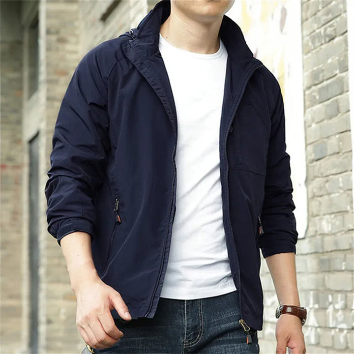 Chaqueta Informal De Manga Larga Para Hombre | Con Cremallera