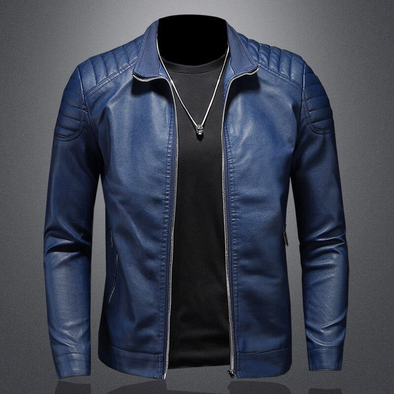 Chaqueta Ajustada Con Cremallera Para Hombre | Hombros Acolchados