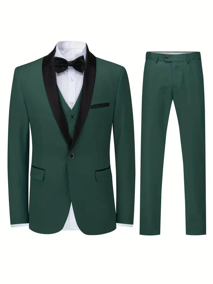 Traje Formal De Tres Piezas Para Invitados A Bodas | Botón Único