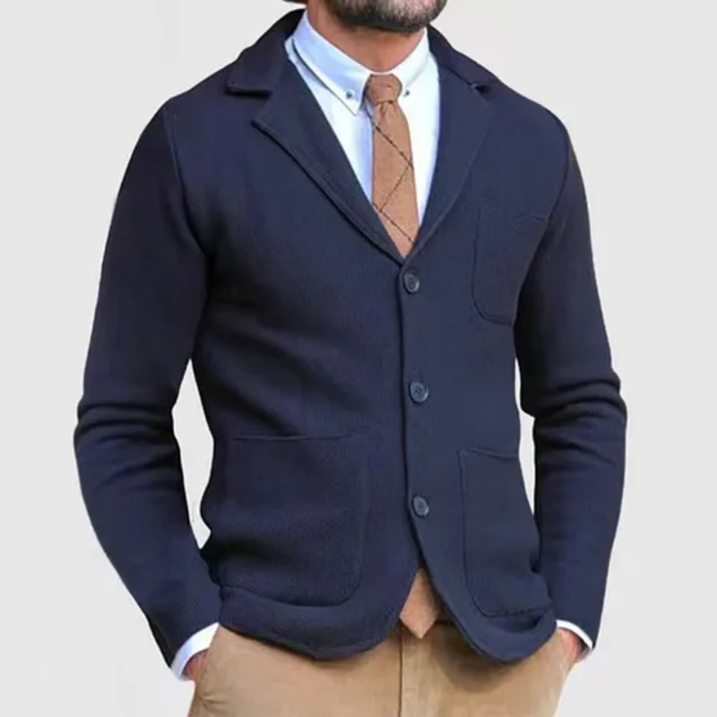 Blazer De Punto Con Botones Para Hombre | Manga Larga