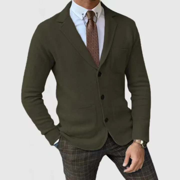 Blazer De Punto Con Botones Para Hombre | Manga Larga