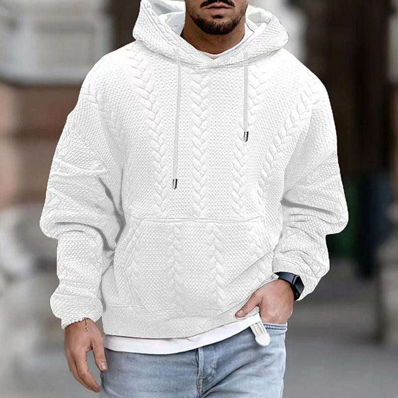 Men's Knit Hoodie Sweatshirt with Kangaroo Pocket | Warm