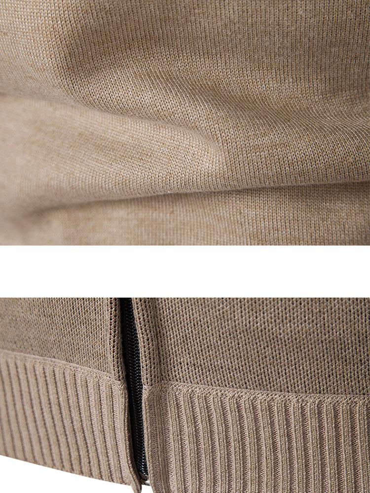 Cárdigan De Punto Con Cremallera Para Hombre | Mangas Largas