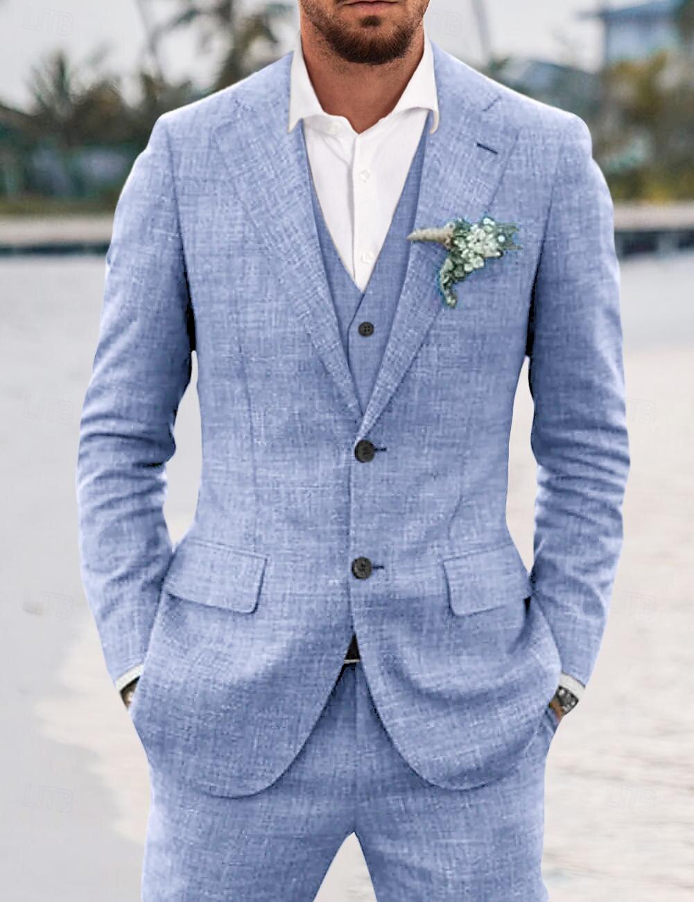 Traje Para Invitado De Boda de tres piezas Corte Ajustado para hombre | Formal