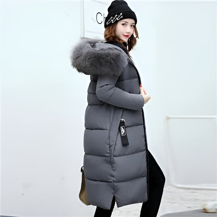 Parka De Invierno Con Cremallera Para Mujer | Capucha