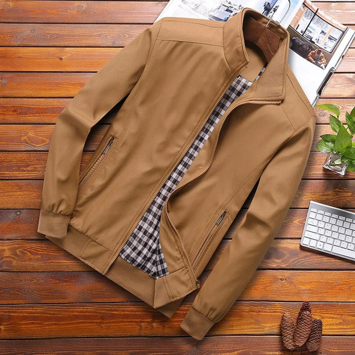 Chaqueta Informal Con Cremallera Para Hombre | Cuello Alto