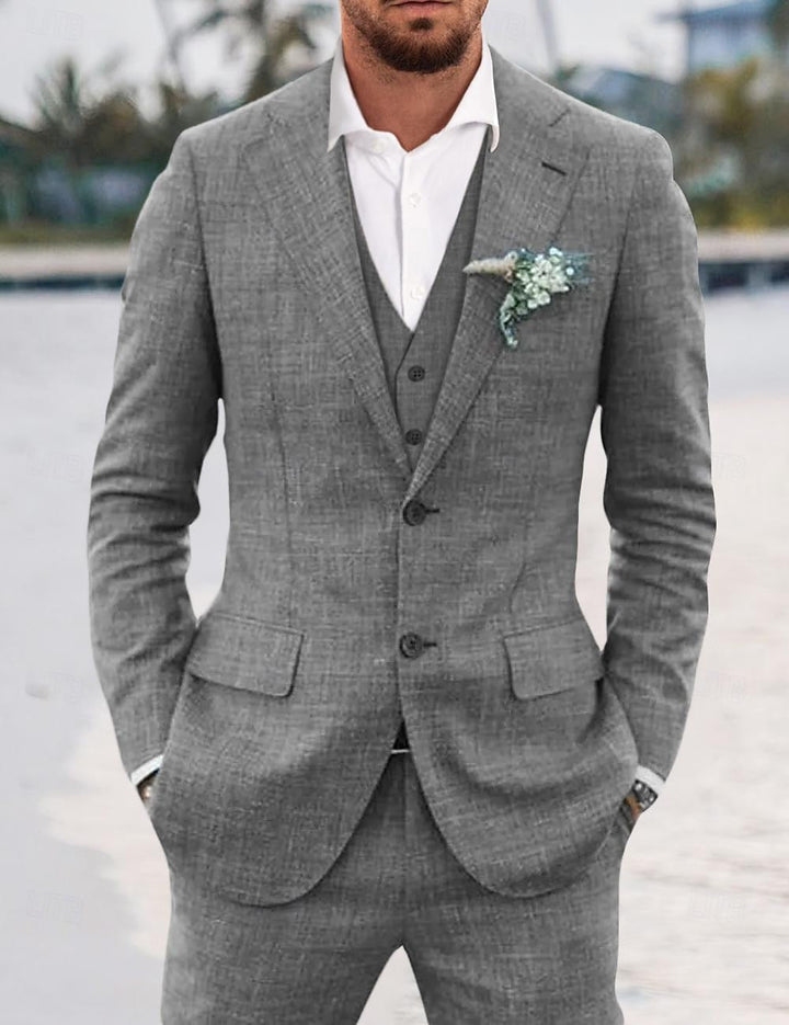Traje Para Invitado De Boda de tres piezas Corte Ajustado para hombre | Formal